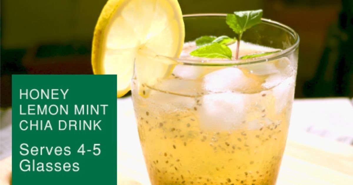 Honey Lemon Mint Chia Seeds Drink Recipe